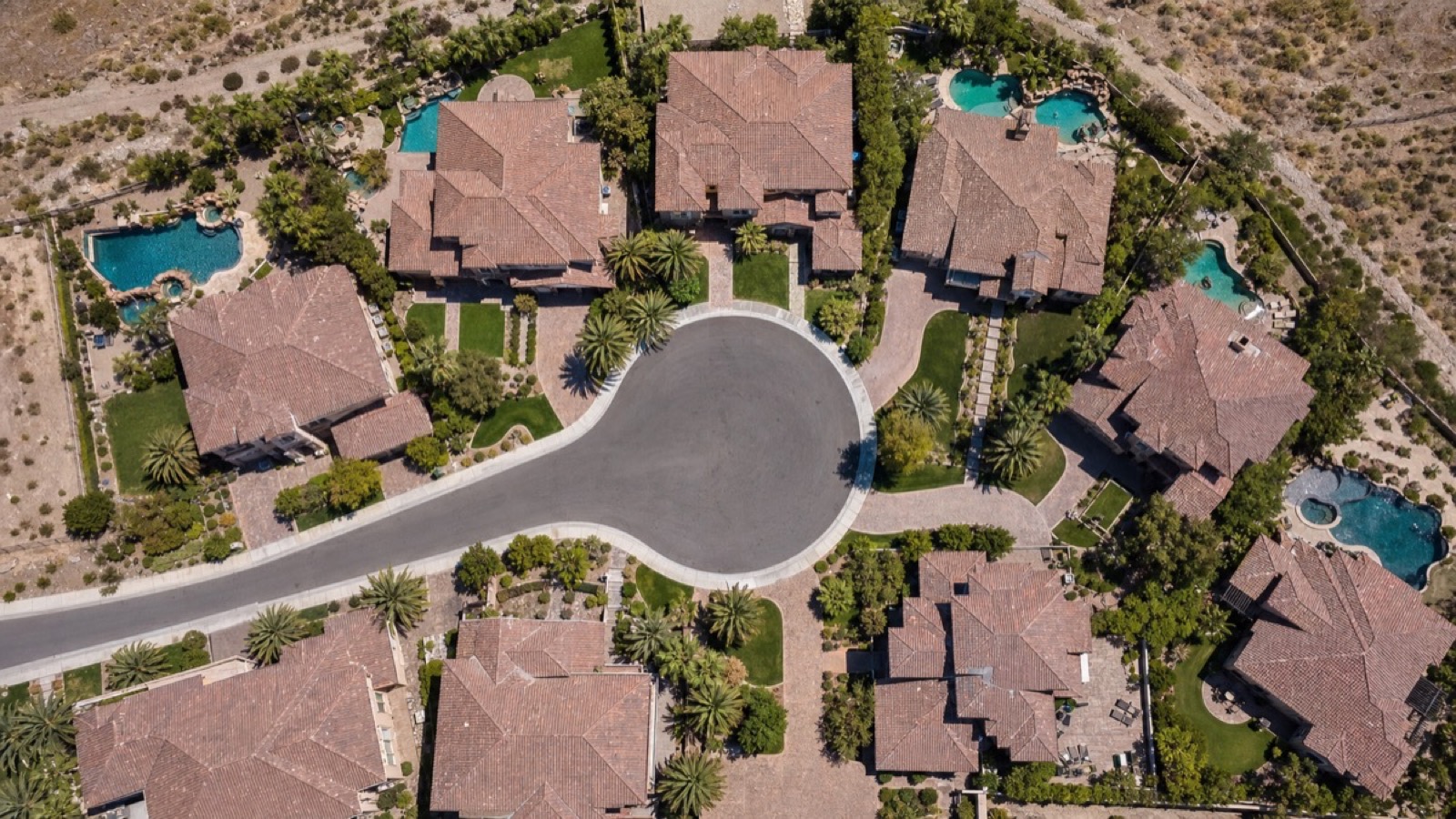 Established Henderson NV residential cul-de-sac with single-family homes under $500K